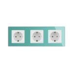 Priza tripla Livolo cu rama din sticla - imagine 2