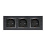 Priza Tripla LUXION cu rama din aluminiu - imagine 2