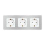 Priza Tripla LUXION cu rama din aluminiu - imagine 2