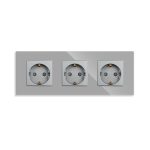 Priza Tripla cu Rama din Sticla LUXION - imagine 2