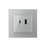 Priza USB-A + USB-C cu Rama Din Sticla LIVOLO - Serie Noua - imagine 2