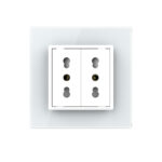 Priza dubla module inguste Livolo cu rama din sticla - standard german - imagine 2