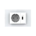 Priza simpla cu USB Livolo standard italian - imagine 2