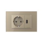 Priza simpla cu USB Livolo standard italian - imagine 2