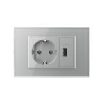 Priza simpla cu USB Livolo standard italian - imagine 2