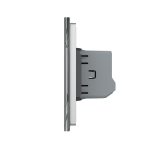 Intrerupator Dublu + Dublu + Dublu cu Touch LIVOLO cu Rama Din Sticla, Standard Italian, 6M - imagine 3