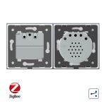 Intrerupator simplu cap scara / cap cruce ZigBee + priza simpla Livolo ZigBee, Rama din sticla, Control de pe telefon - imagine 3