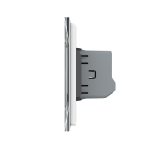 Intrerupator Simplu + Simplu + Simplu cu Touch LIVOLO cu Rama Din Sticla, Standard Italian, 6M - imagine 3