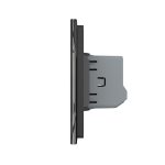 Intrerupator Simplu + Simplu + Simplu cu Touch LIVOLO cu Rama Din Sticla, Standard Italian, 6M - imagine 3