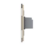 Intrerupator Simplu Cap Scara / Cruce cu Touch Livolo cu Rama Din Sticla 1M - Serie Noua - imagine 3