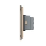 Intrerupator Simplu + Simplu + Priza LIVOLO cu Rama Din Sticla, Standard Italian, 6M - imagine 3