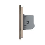 Intrerupator Dublu + Dublu cu Touch LIVOLO cu Rama Din Sticla, Standard Italian, 4M - imagine 3