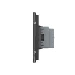 Intrerupator Simplu Cap Scara / Cruce + Priza LIVOLO cu Rama Din Sticla, Standard Italian, 4M - imagine 3