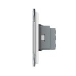 Intrerupator Simplu + 2 Prize LIVOLO cu Rama Din Sticla, Standard Italian, 6M - imagine 3