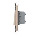 Intrerupator Simplu Mecanic Cap Cruce, 2 Module LIVOLO cu Rama din Sticla - Serie Noua - imagine 3