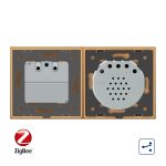 Intrerupator simplu cap scara / cap cruce ZigBee + priza simpla Livolo ZigBee, Rama din sticla, Control de pe telefon - imagine 3