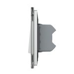 Intrerupator Dublu Mecanic Cap Cruce LIVOLO cu Rama din Sticla - Serie Noua - imagine 3