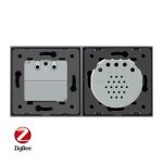 Intrerupator dublu ZigBee + priza simpla ZigBee Livolo, rama din sticla, Control de pe telefon - imagine 3