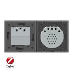 Intrerupator dublu ZigBee + priza simpla ZigBee Livolo, rama din sticla, Control de pe telefon - imagine 3