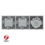 Intrerupator LIVOLO simplu ZigBee cu touch si 2 prize din sticla ZigBee, Control de pe telefon - imagine 3