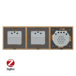 Intrerupator LIVOLO simplu ZigBee cu touch si 2 prize din sticla ZigBee, Control de pe telefon - imagine 3