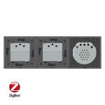 Intrerupator LIVOLO simplu ZigBee cu touch si 2 prize din sticla ZigBee, Control de pe telefon - imagine 3