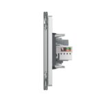 Priza Tripla cu Blank Livolo cu Rama din Sticla 2 Prize Schuko+TV/internet, Standard Italian - Serie Noua - imagine 3