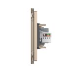 Priza Tripla cu Blank Livolo cu Rama din Sticla 2 Prize Schuko+TV/internet, Standard Italian - Serie Noua - imagine 3