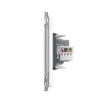 Priza Tripla cu Blank Livolo cu Rama din Sticla 2 Prize Schuko+TV/internet, Standard Italian - Serie Noua - imagine 3