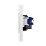 Priza Cvadrupla Schuko + TV + Internet cu Rama Din Sticla LUXION - imagine 3