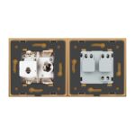 Priza dubla Livolo cu rama din sticla 1 priza Schuko+TV/internet - imagine 3