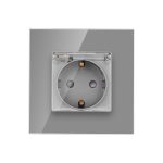 Priza Simpla cu Capac de Protectie cu Rama din Sticla LUXION - imagine 3