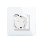 Priza Simpla cu Capac de Protectie cu Rama din Sticla LUXION - imagine 3