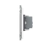 Priza tripla cu blank Livolo cu rama din sticla 6/7 module - standard Italian - imagine 3