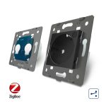 Intrerupator dublu cap scara / cap cruce, ZigBee + priza simpla Livolo ZigBee, rama din sticla, Control de pe telefon - imagine 4