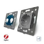 Intrerupator dublu cap scara / cap cruce, ZigBee + priza simpla Livolo ZigBee, rama din sticla, Control de pe telefon - imagine 4