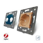 Intrerupator dublu cap scara / cap cruce, ZigBee + priza simpla Livolo ZigBee, rama din sticla, Control de pe telefon - imagine 4