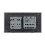 Intrerupator Simplu Cap Scara / Cruce + Priza LIVOLO cu Rama Din Sticla, Standard Italian, 4M - imagine 4