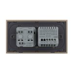 Intrerupator Simplu Cap Scara / Cruce + Priza LIVOLO cu Rama Din Sticla, Standard Italian, 4M - imagine 4