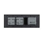 Intrerupator Simplu Cap Scara / Cruce + 2 Prize LIVOLO cu Rama Din Sticla, Standard Italian, 6M - imagine 4