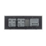 Intrerupator Dublu + 2 Prize LIVOLO cu Rama Din Sticla, Standard Italian, 6M - imagine 4