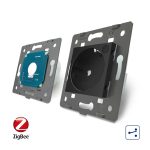 Intrerupator simplu cap scara / cap cruce ZigBee + priza simpla Livolo ZigBee, Rama din sticla, Control de pe telefon - imagine 4
