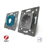 Intrerupator simplu cap scara / cap cruce ZigBee + priza simpla Livolo ZigBee, Rama din sticla, Control de pe telefon - imagine 4