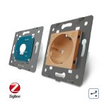 Intrerupator simplu cap scara / cap cruce ZigBee + priza simpla Livolo ZigBee, Rama din sticla, Control de pe telefon - imagine 4