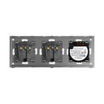 Intrerupator Dublu + 2 Prize cu Rama din Sticla LUXION - imagine 4