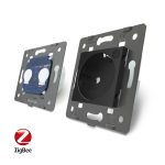 Intrerupator dublu ZigBee + priza simpla ZigBee Livolo, rama din sticla, Control de pe telefon - imagine 4