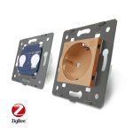 Intrerupator dublu ZigBee + priza simpla ZigBee Livolo, rama din sticla, Control de pe telefon - imagine 4