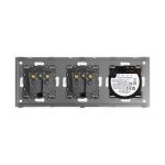 Intrerupator Simplu + 2 Prize cu Rama din Sticla LUXION - imagine 4