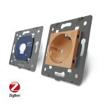 Intrerupator simplu ZigBee + priza simpla ZigBee, Livolo cu rama din sticla, Control de pe telefon - imagine 4