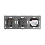 Intrerupator Triplu + 2 Prize cu Rama din Sticla LUXION - imagine 4